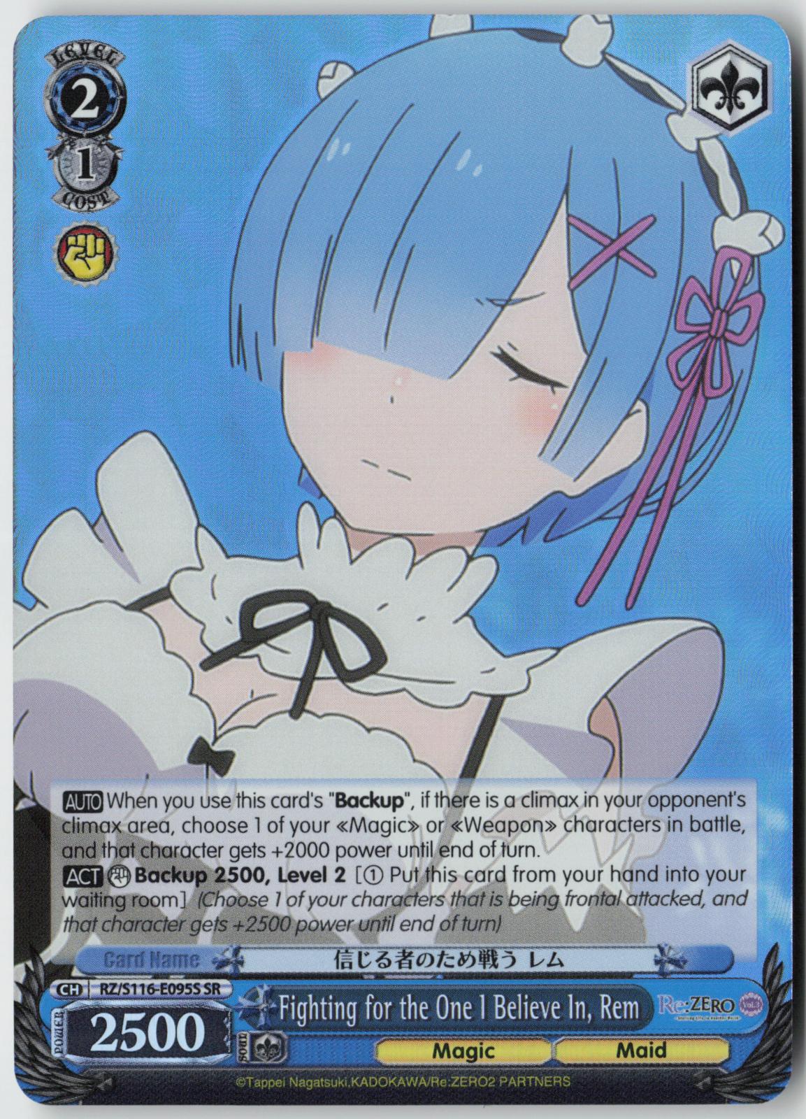 Fighting for the One I Believe In, Rem (SR) RZ/S116-E095S Re:ZERO Vol.3 NM